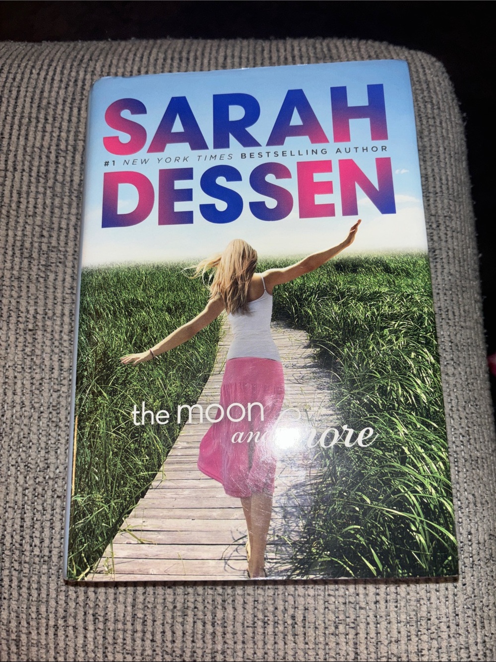 Sarah Dessen "The Moon and More" - Pink, White, Green Cover